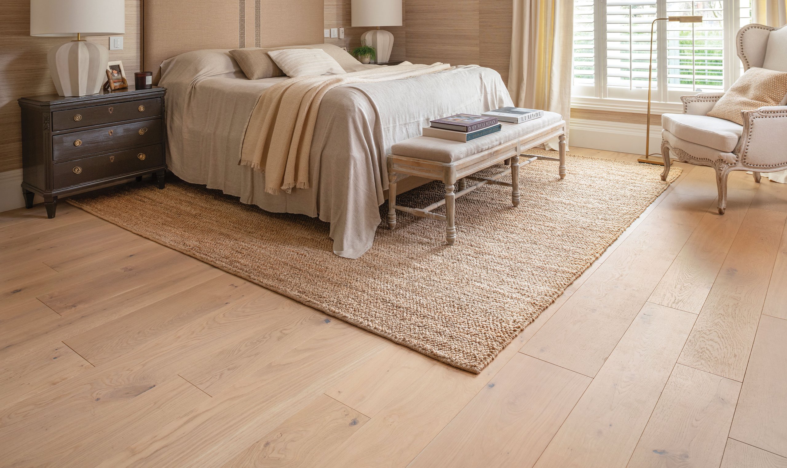 Bedroom with Ted Todd wood flooring