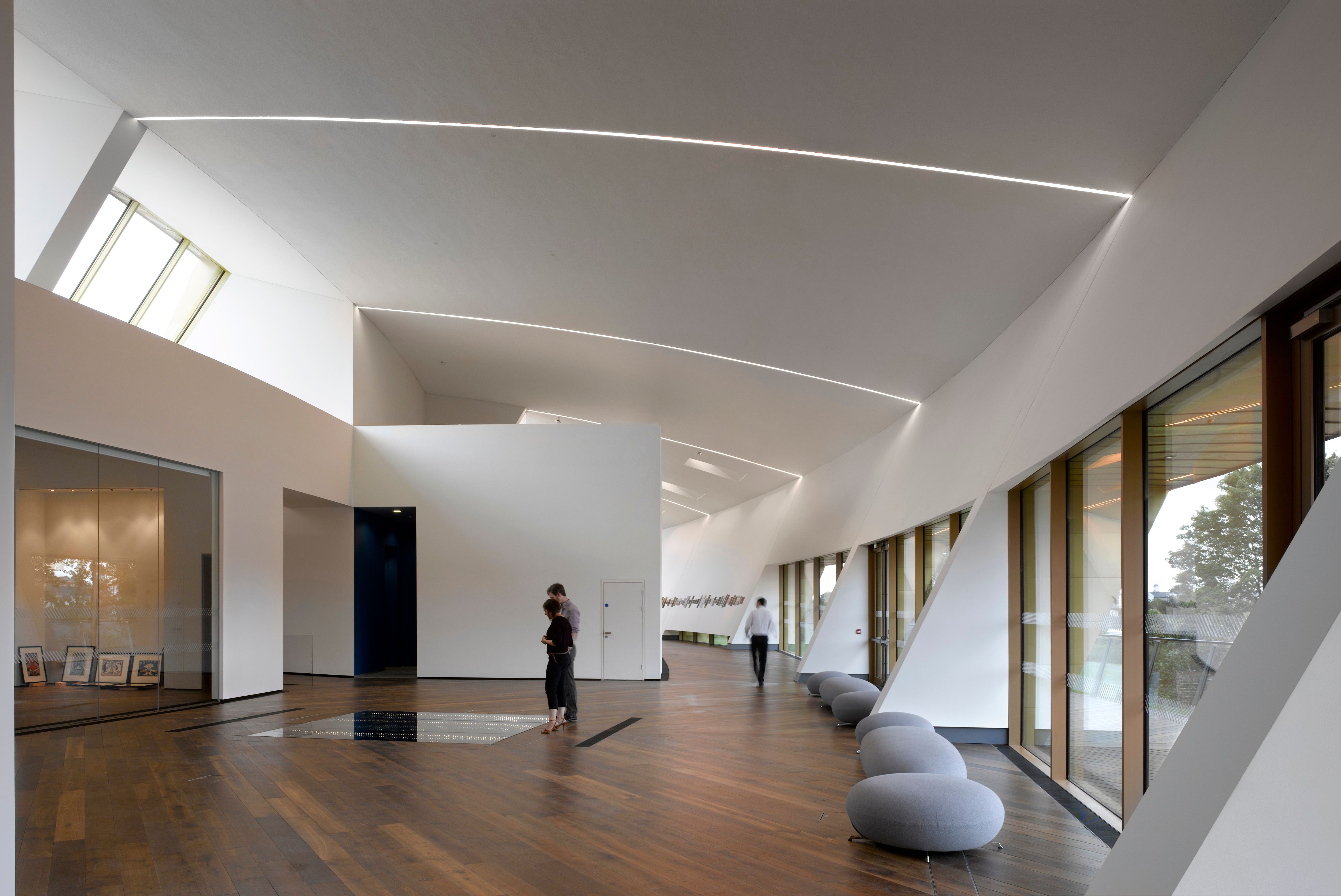 Workspace featured wood floor