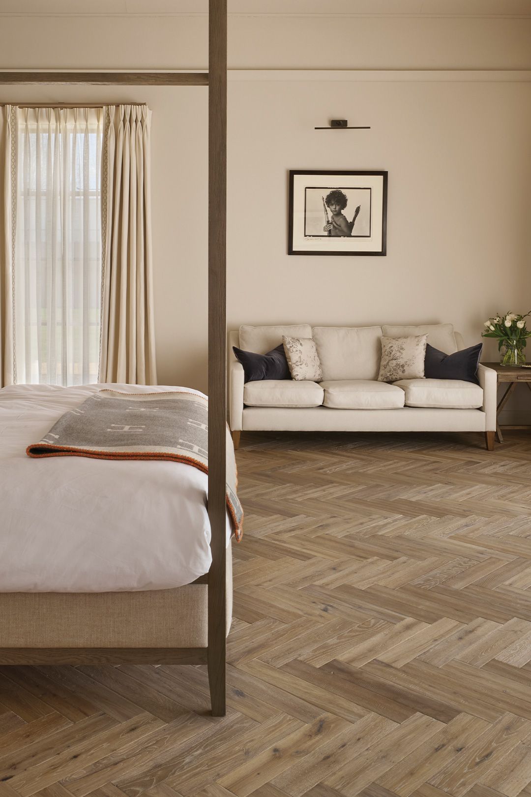 Commercial wood flooring interior