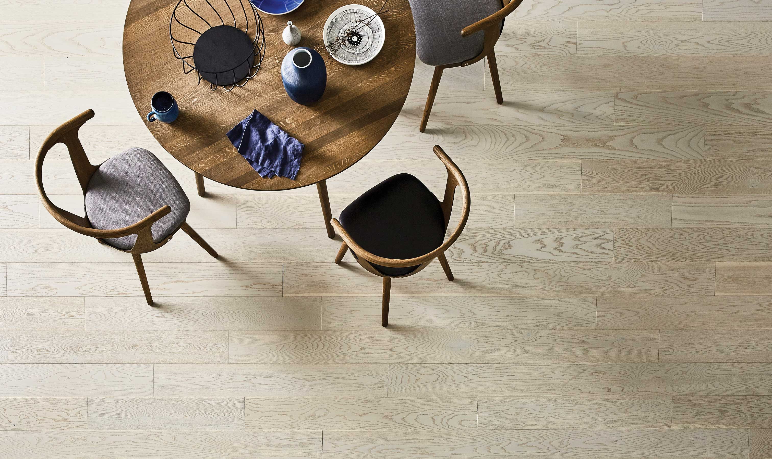 White wood flooring