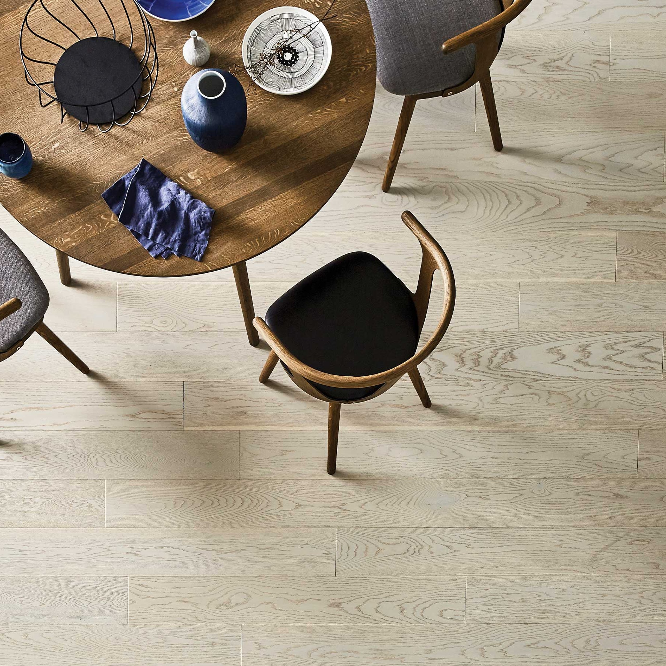 White wood flooring