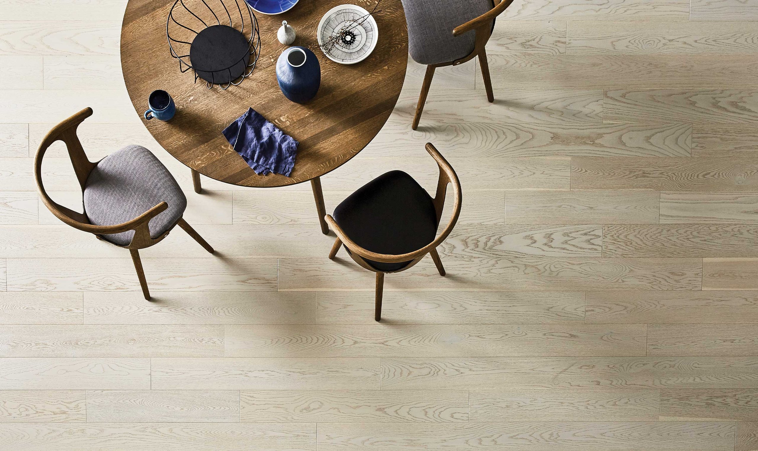 White wood flooring
