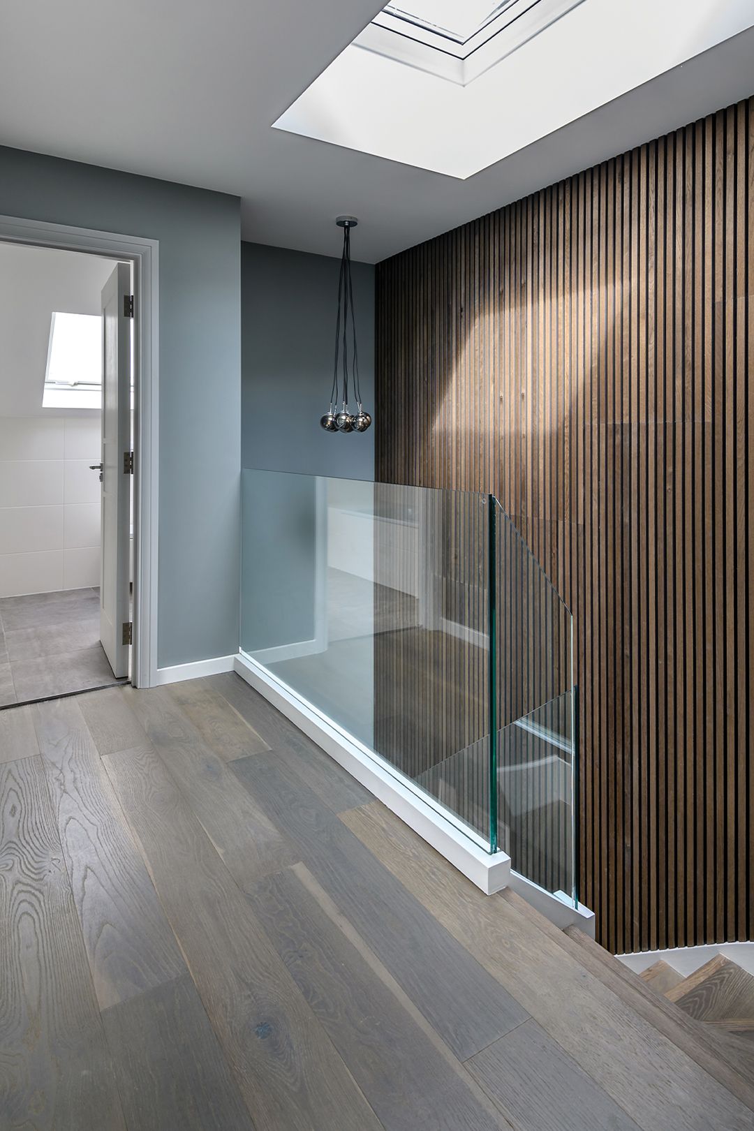 Wood flooring in a bright home interior