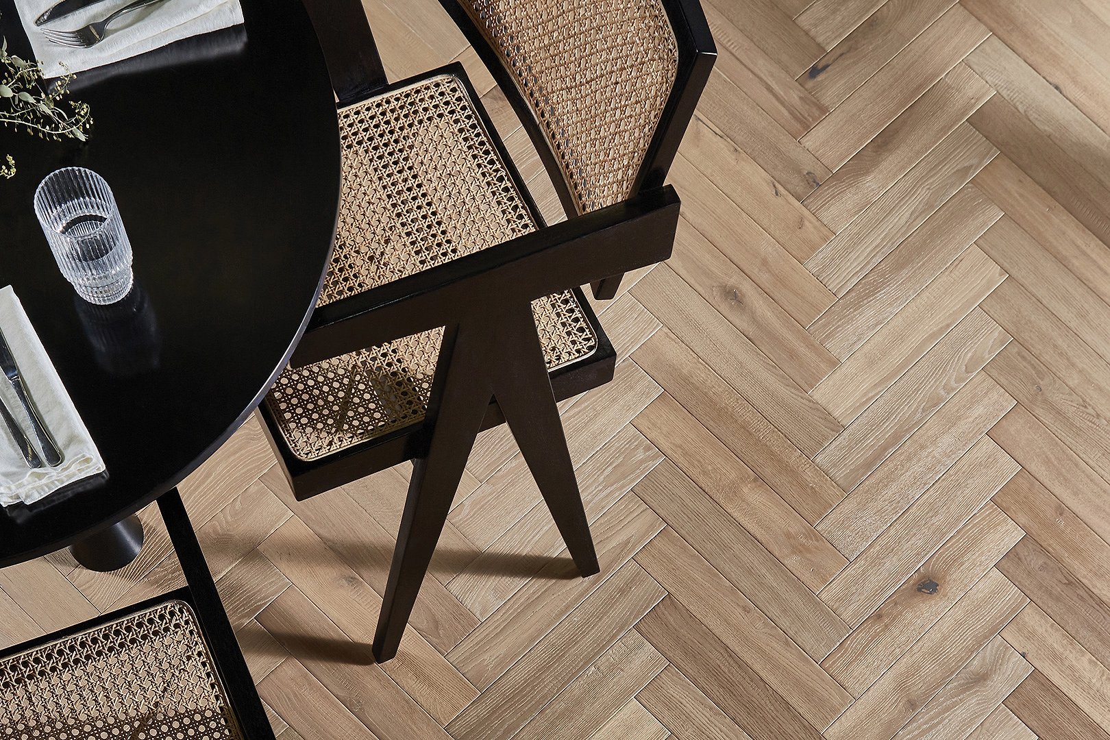 Dining room with Ted Todd wood flooring