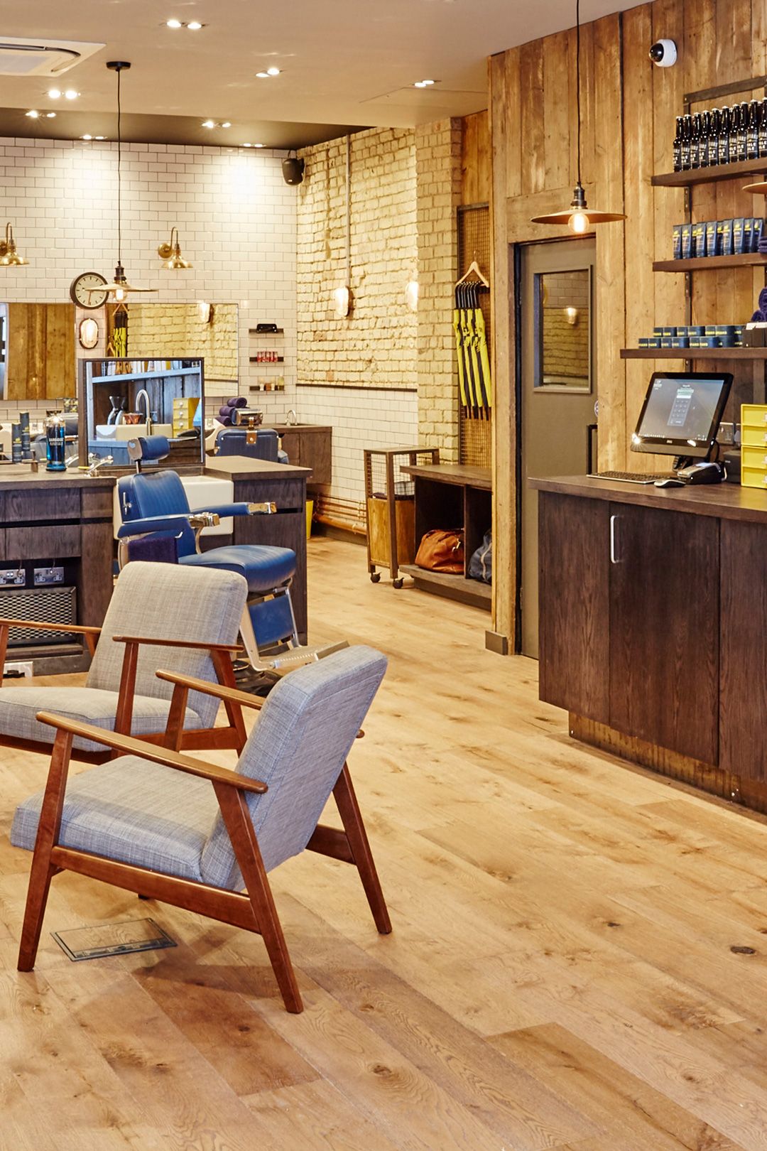 Workspace wood flooring interior