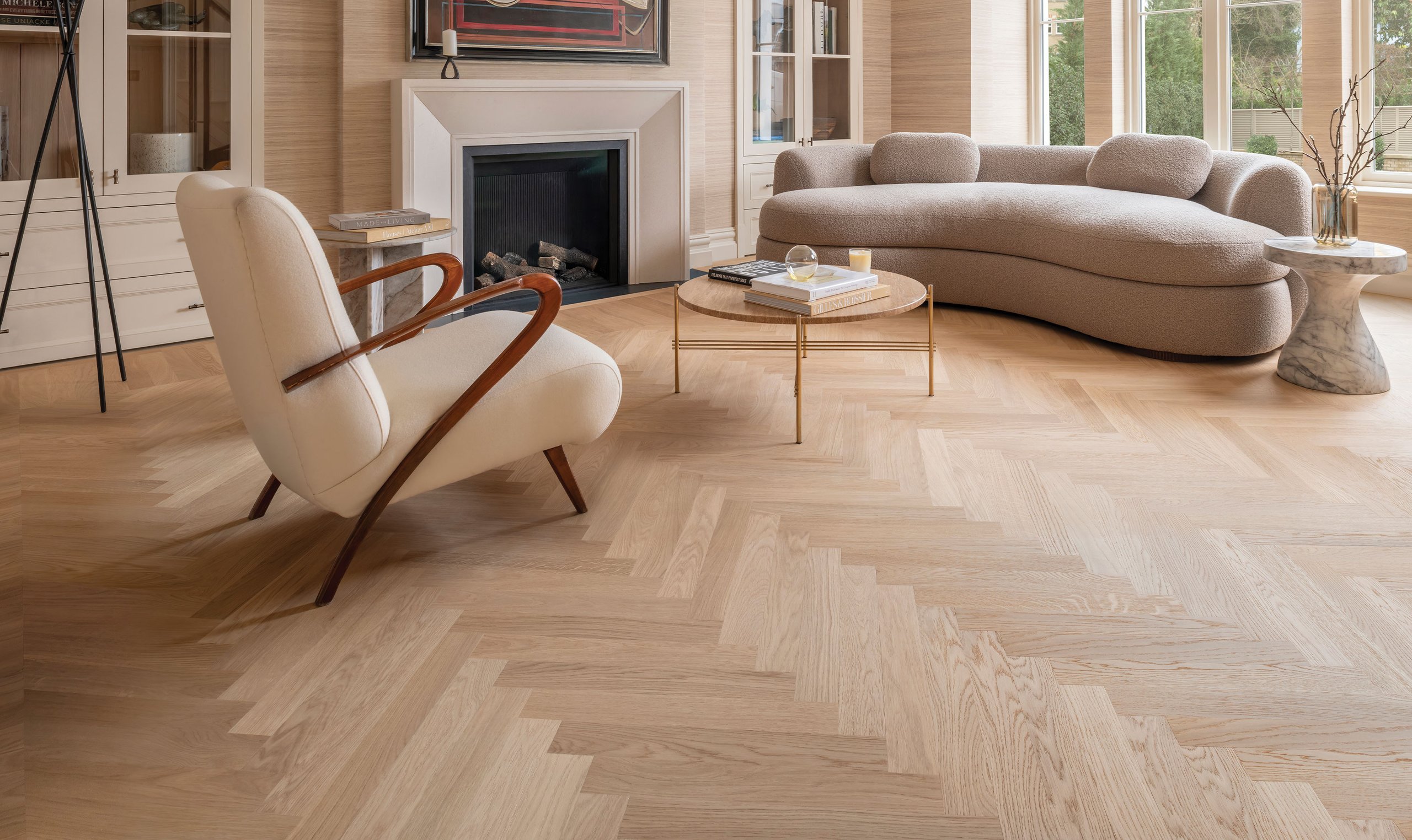 Motcombs Narrow Herringbone in a room setting