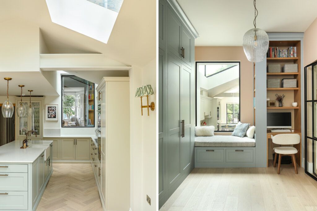 Bright and airy renovation of a home, featuring Paperback Plank and Herringbone with duck egg as a primary colour.