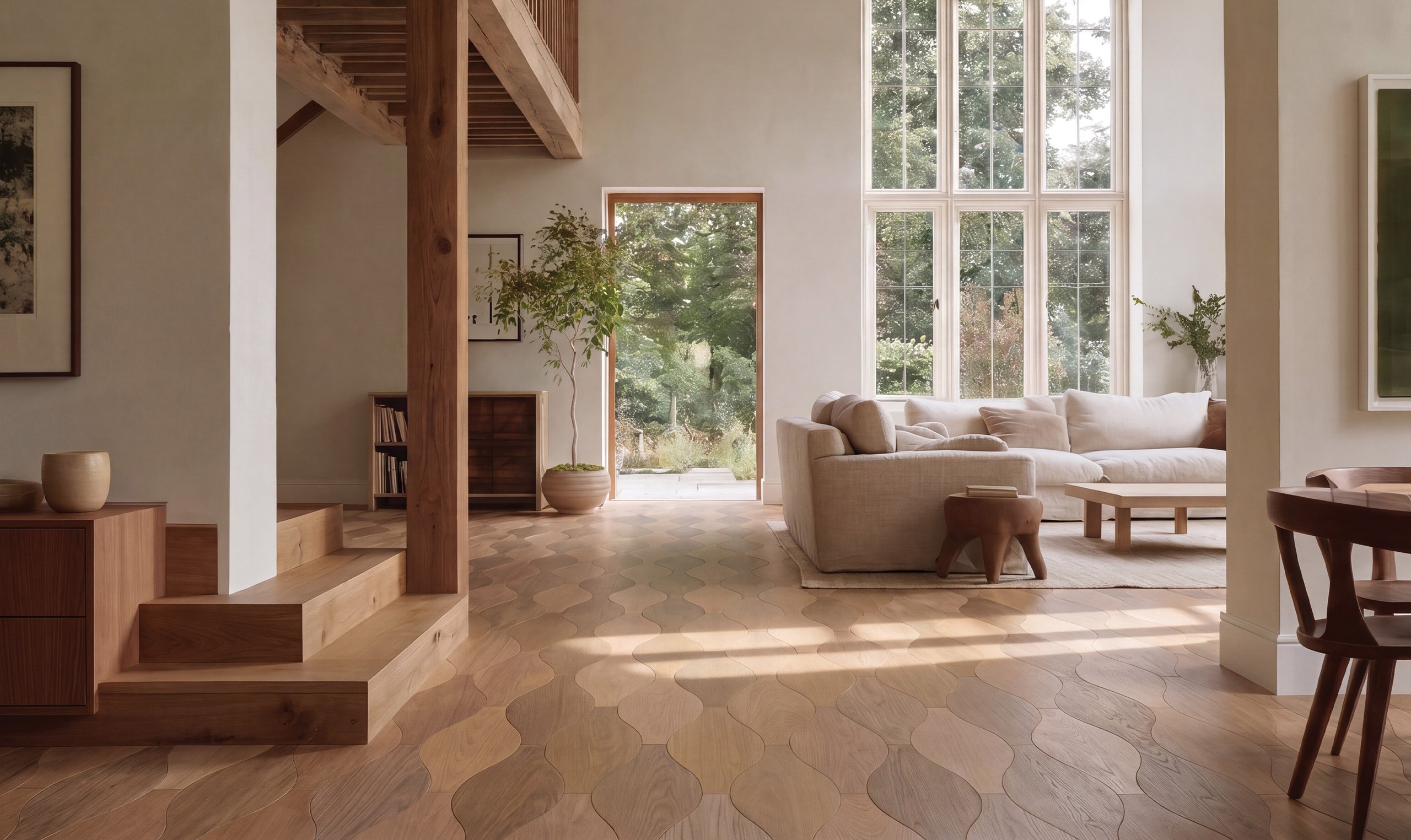 Wood flooring in a refined home interior