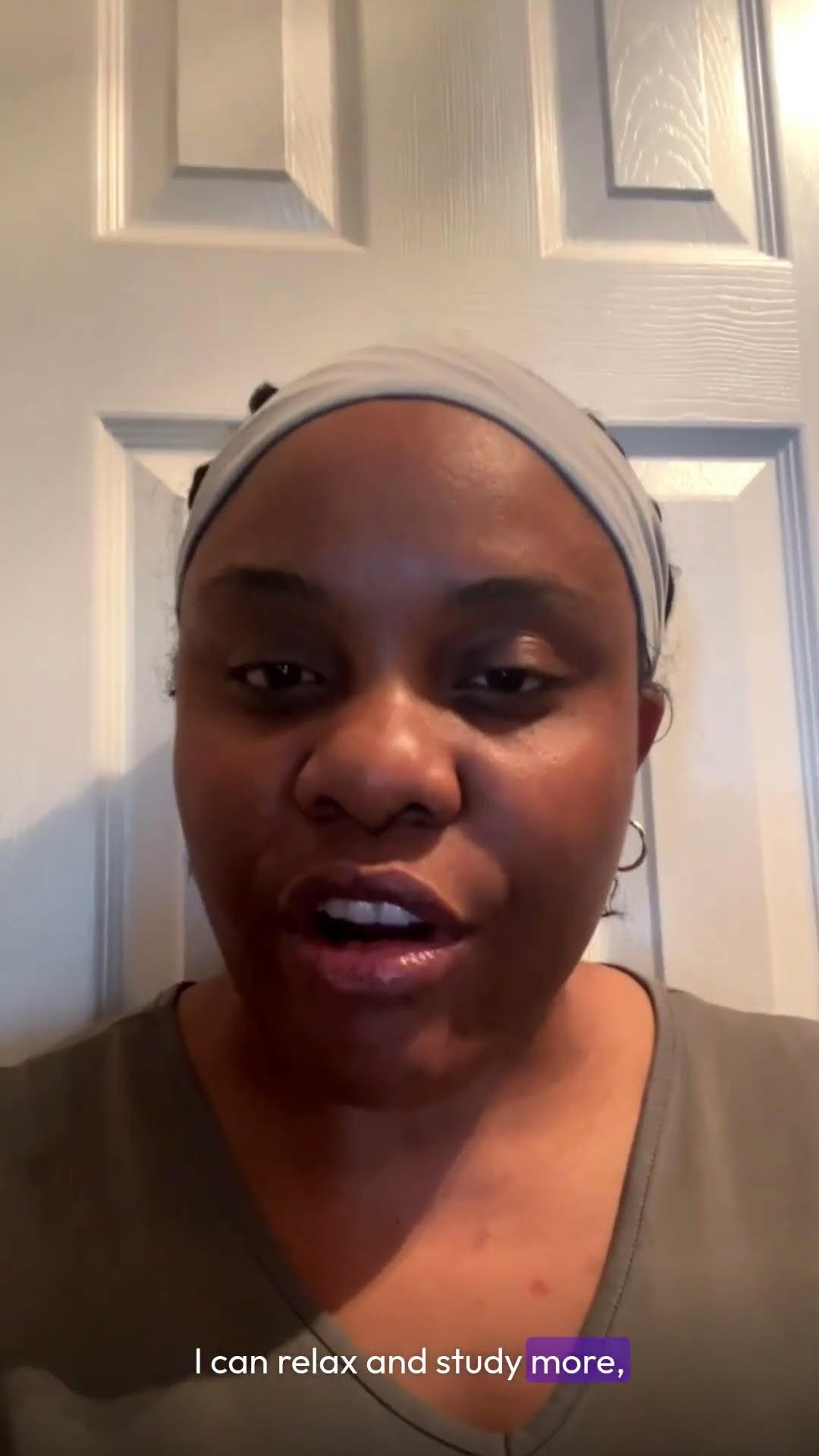 Dacia C., nurse, speaking to camera