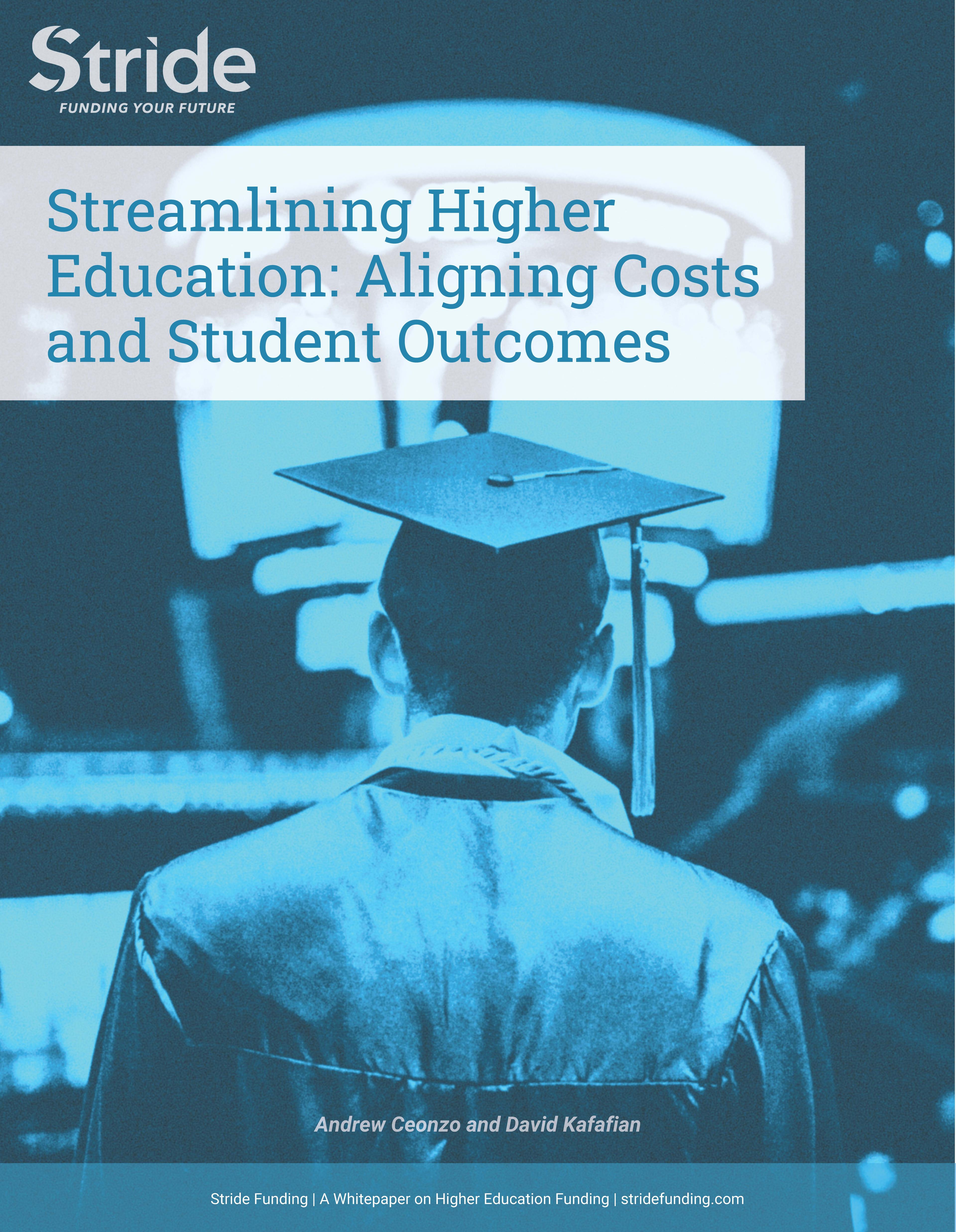 Cover of whitepaper titled "Streamlining Higher Education: Aligning Costs and Student Outcomes"