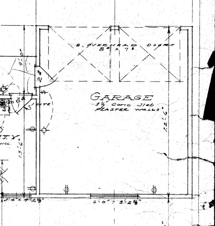 1951 original blueprint of the garage that became EMB-001 — The Alpha Embassy