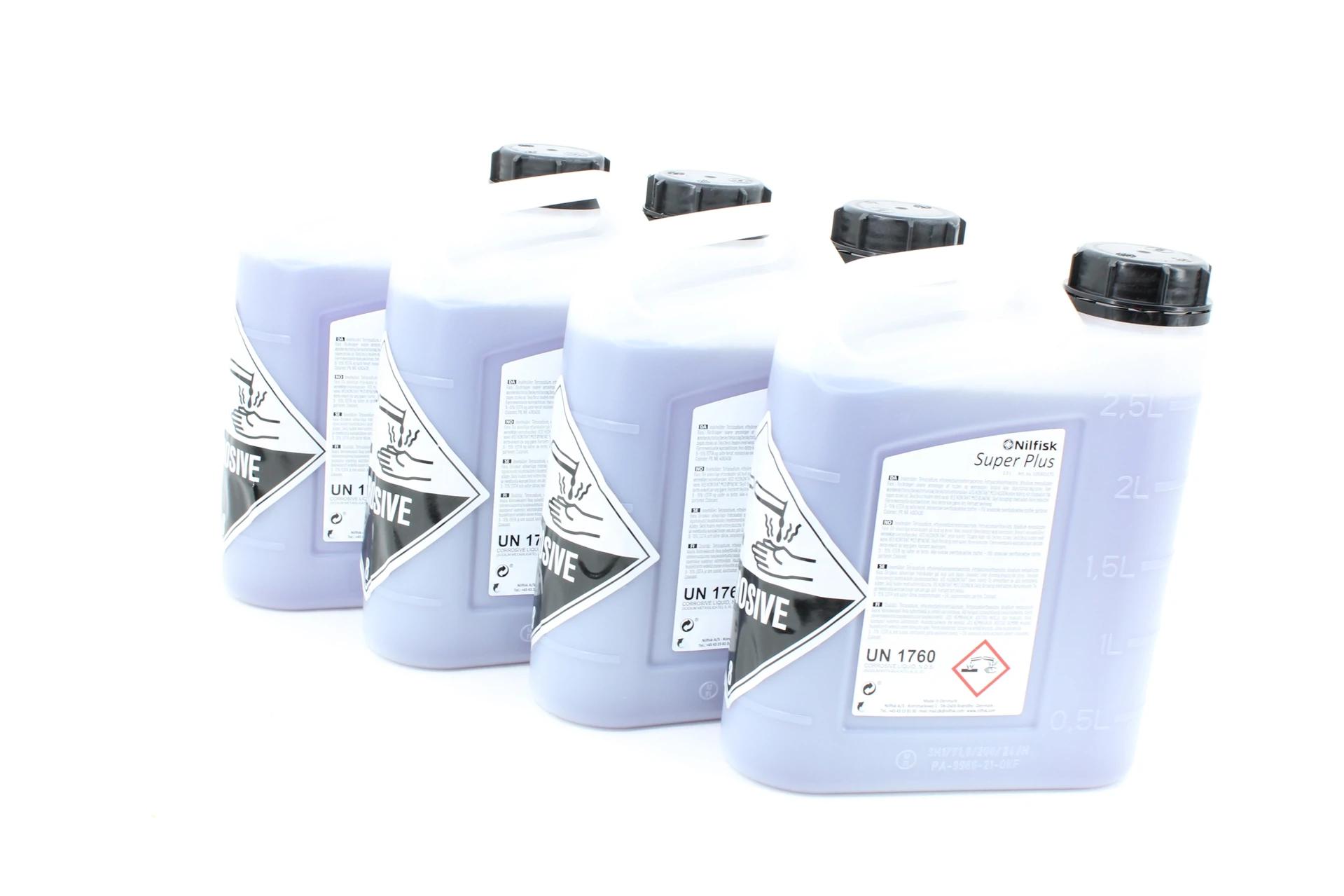 DETERGENT ALCALIN PH 12.5-13.5 POUR AUTOMOBILE - 4 X 2.5L
pH12,5-13,5 (solution à 1 %)
Agent de nettoyage liquide, alcalin et moussant pour éliminer les dépôts et la tenace sur les voitures, camions, trains, bus et autres surfaces résistantes aux alcalis. 
Efficace contre : graisse, pétrole, bitume, poussière 
Domaine d'utilisation : 
Nettoyage des véhicules : spécialement formulé pour les sols tenaces et lourds sur les voitures, camions, trains et équipements de construction
Applications industrielles : élimination de la graisse ou de l'huile des machines ou postes de travail
Avantages du produit : 
Economique : efficace en petites concentrations
Réduction des coûts de maintenance : présence d'agents anti-corrosion dans la formule
Excellents résultats : puissant mais doux pour les surfaces peintes
Haut degré de biodégradabilité
Compatible avec la peinture automobile (testé par Institute for Paint Testing - Geisen, Allemagne)