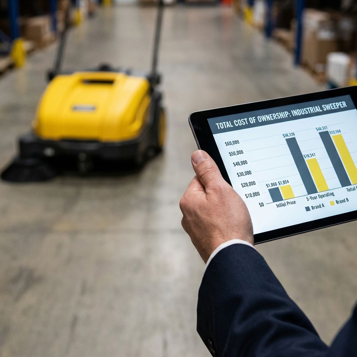 Graphique ROI balayeuse industrielle