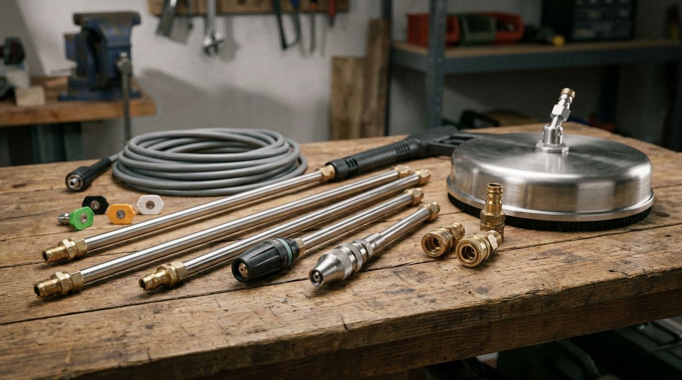 Guide Complet : Bien Choisir les Accessoires de son Nettoyeur Haute Pression (Buses, Lances, Flexibles, Raccords)