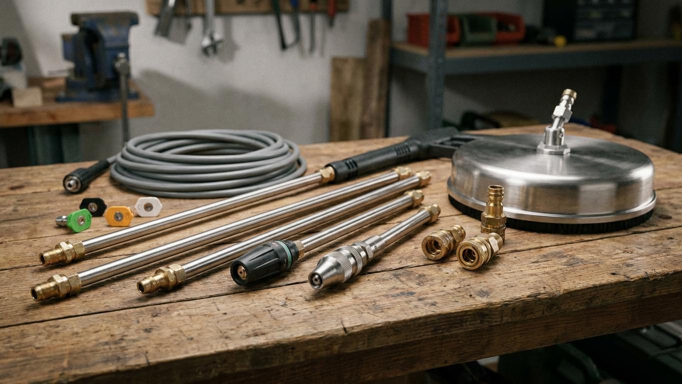Guide Complet : Bien Choisir les Accessoires de son Nettoyeur Haute Pression (Buses, Lances, Flexibles, Raccords)