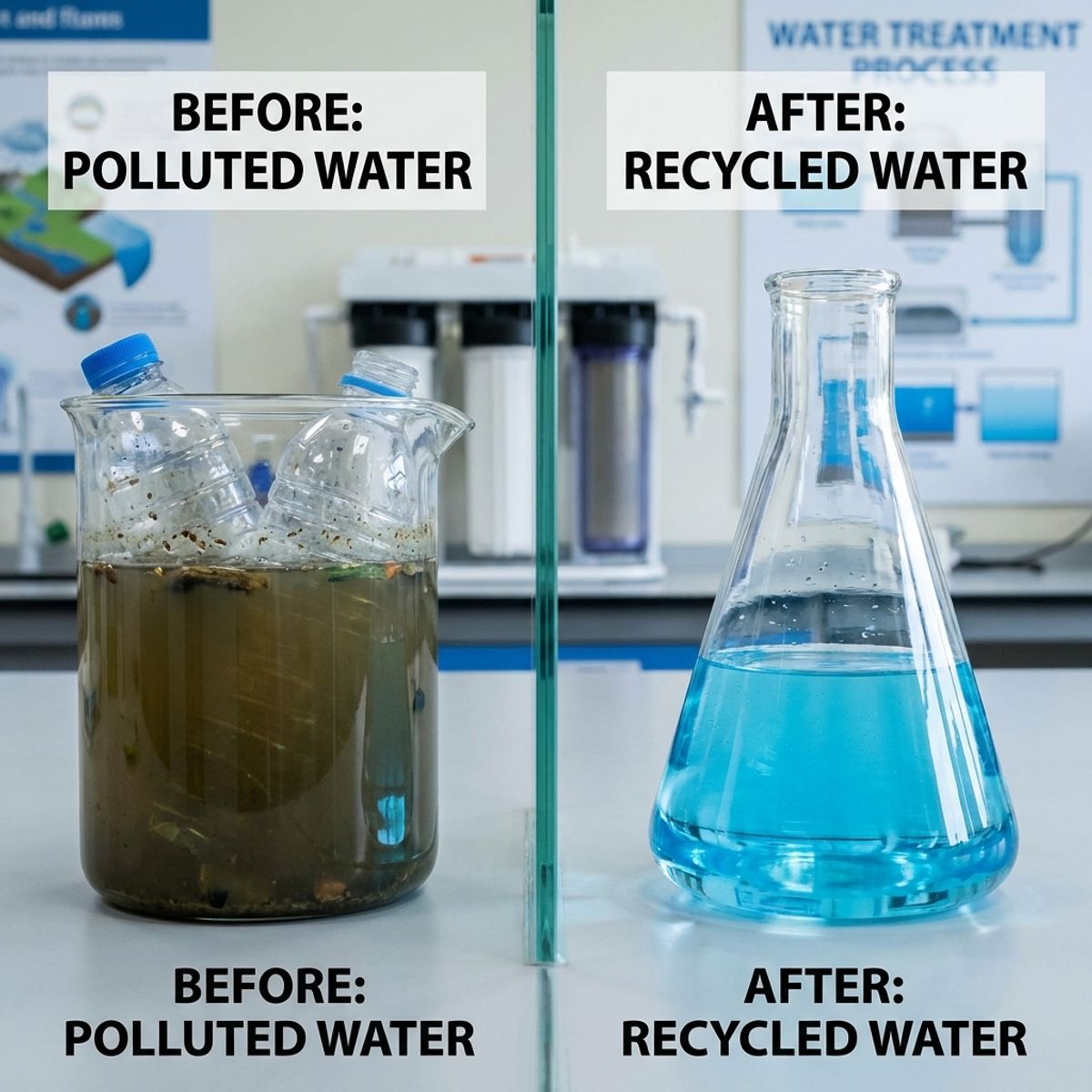 Avant/Après recyclage eau de nettoyage