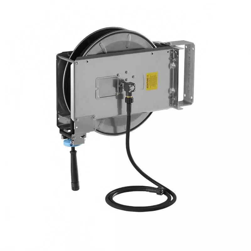 ENROULEUR AUTOMATIQUE INOX ST20/10E incl. flexible HP 5/16" avec rac. tournant, 2M flexible de