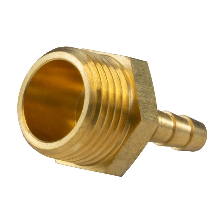 RACCORD DROIT CANNELE 1/2M-6 LAITON - view 2
