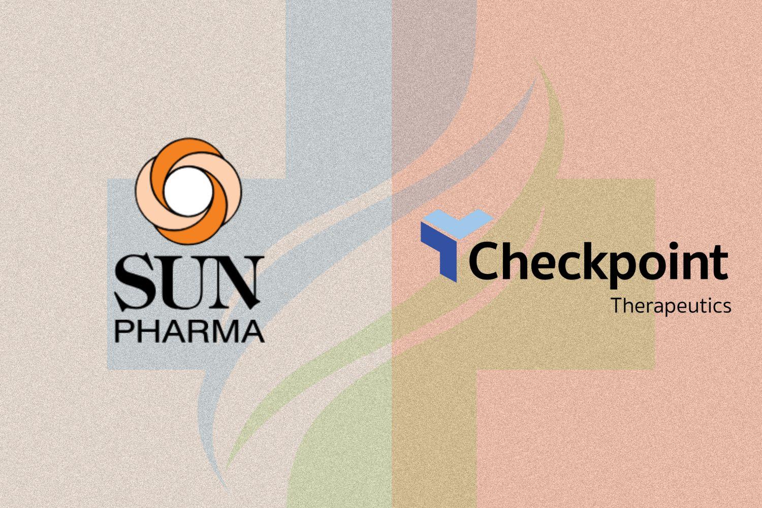 Image presenting logos of Sun Pharma and Checkpoijnt Therapeutics