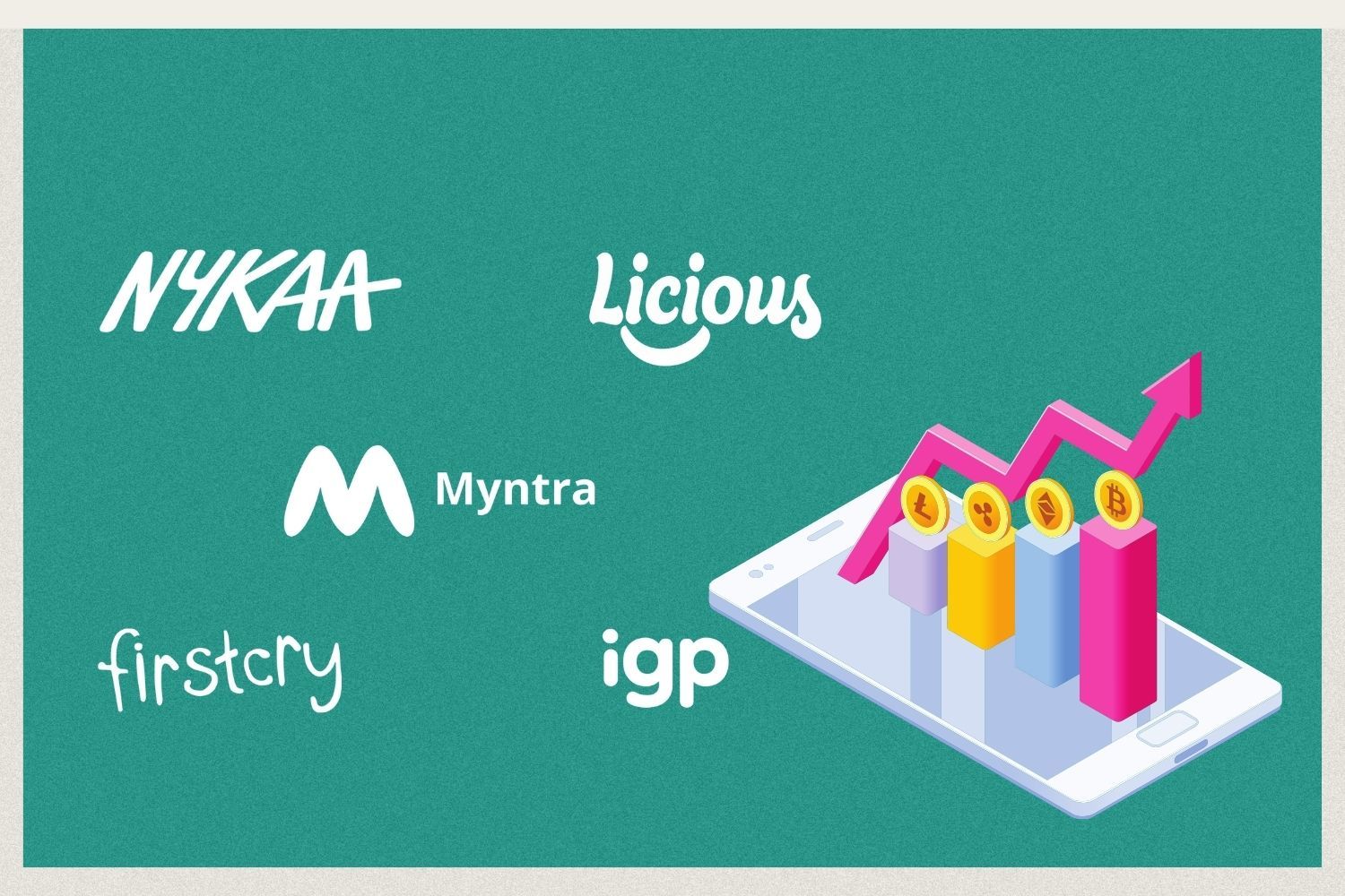 Creative image presenting the logos of top 5 niche e-commerce platforms in India 2025 