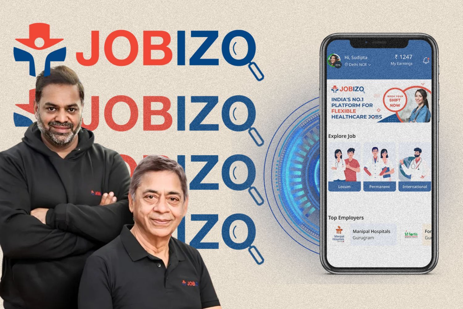 Image presenting Avishek Agarwal and Naveen Trehan from Jobizo