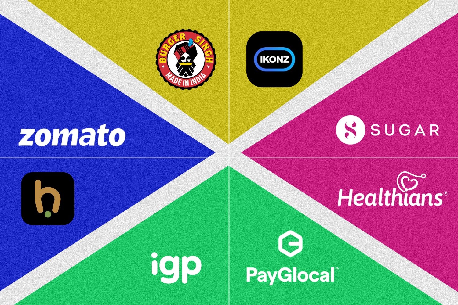 Creative image representing logos of India's New Startup Era.