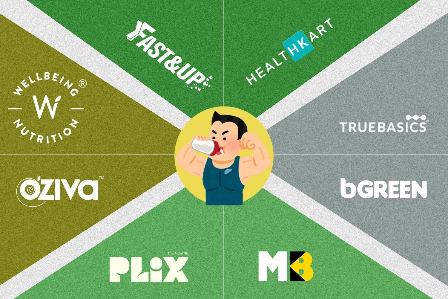 Creative image representing different protein brands from India in 2025.