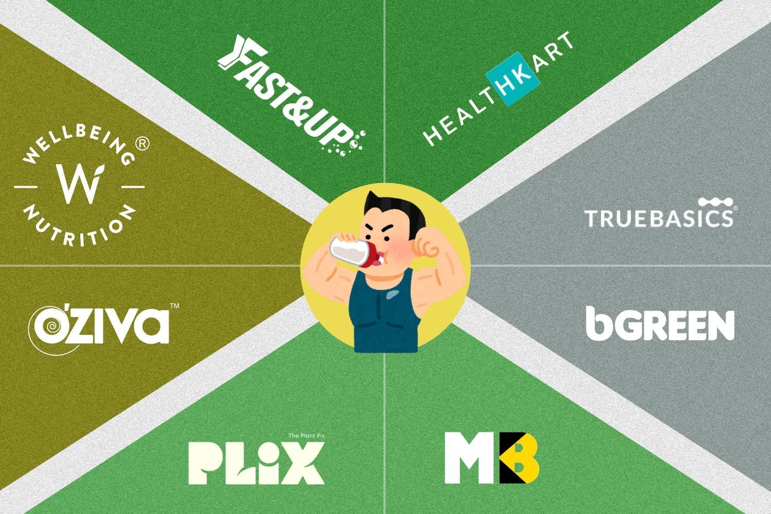 Creative image representing different protein brands from India in 2025.