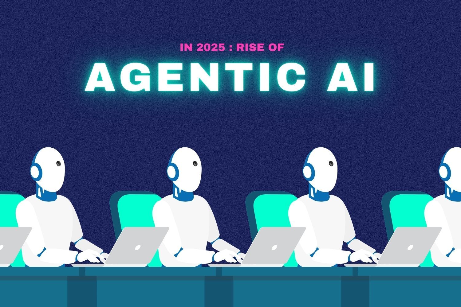 Illustration of robots working together