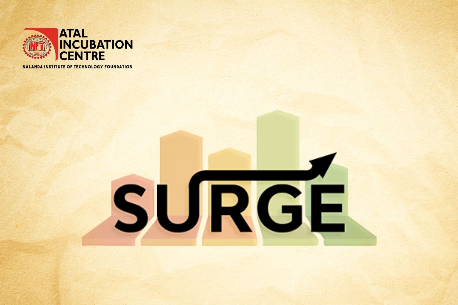 Creative image presenting surge 5.0, AIC Nalanda's Flagship Program Returns.