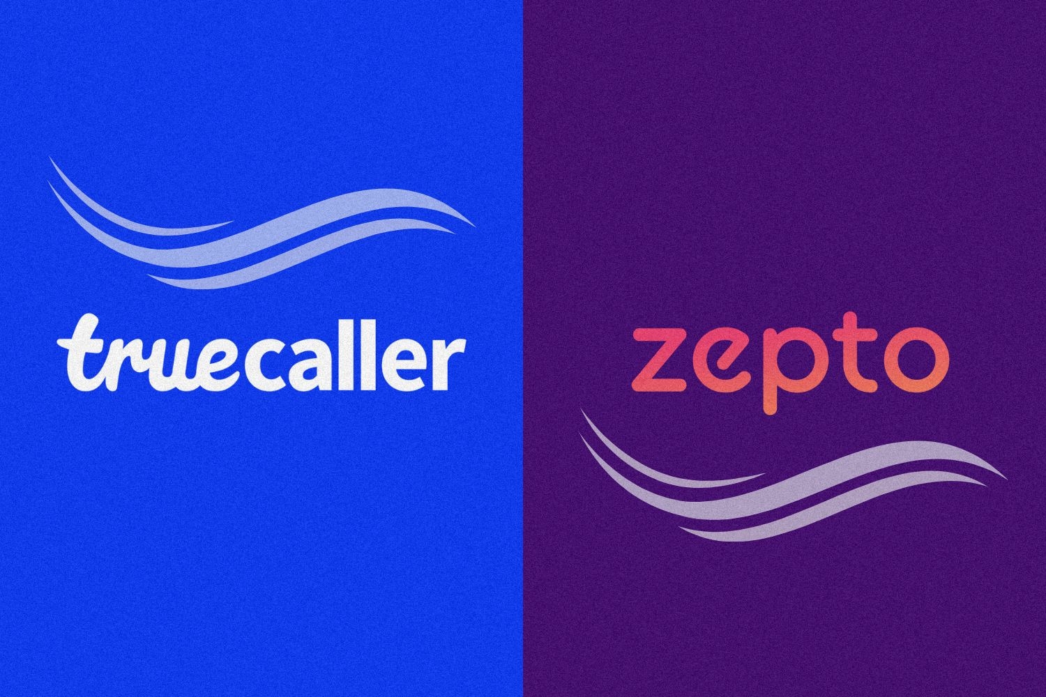 Creative image presenting the logo of truecaller and zepto