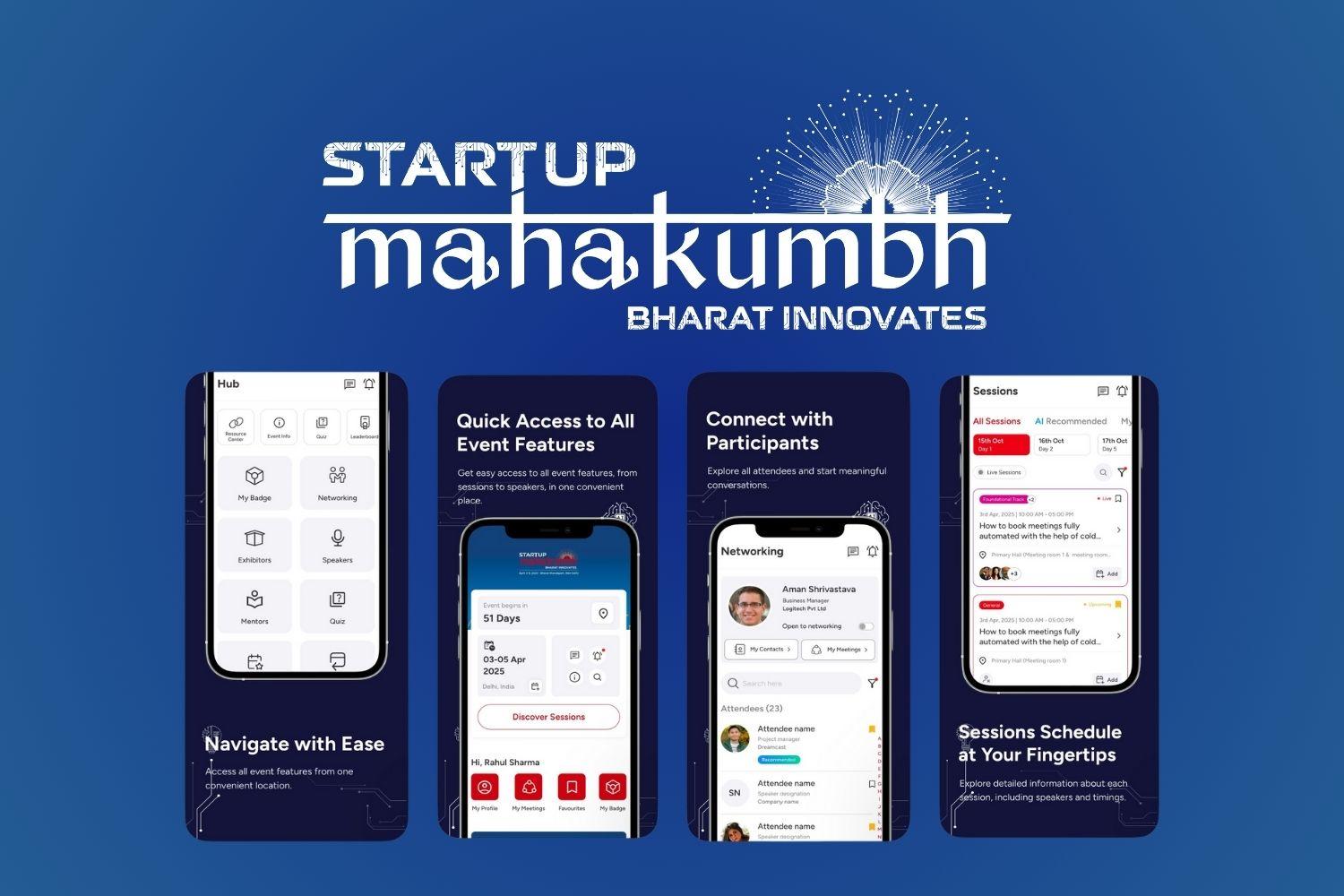 Image presenting the Startup Mahakumbh App.