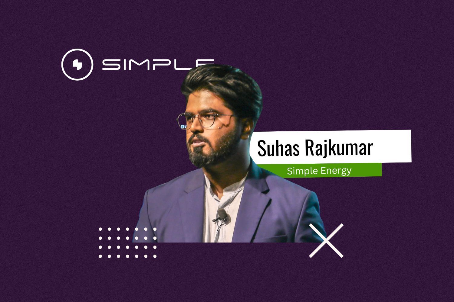 Photo of suhas rajkumar, the founder of simple energy