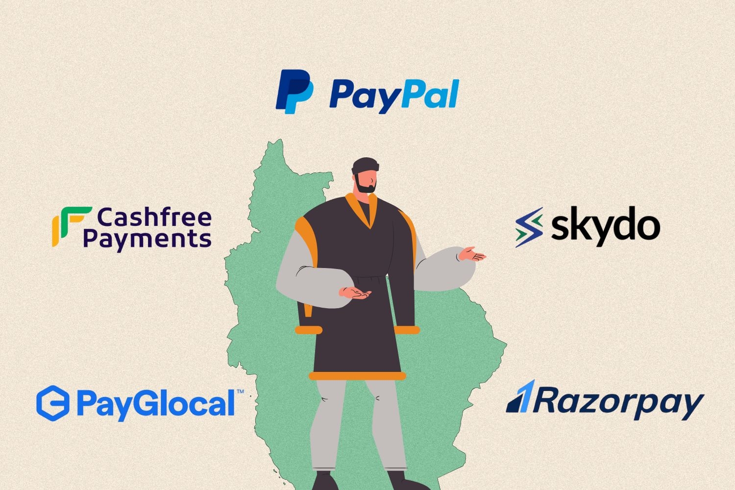 Creative image presenting the logos of platforms every Indian Cross-Border Merchant should use.