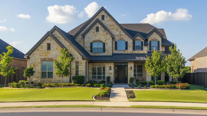 Single Family Home in Texas: Suburban Residence with Spacious Exterior