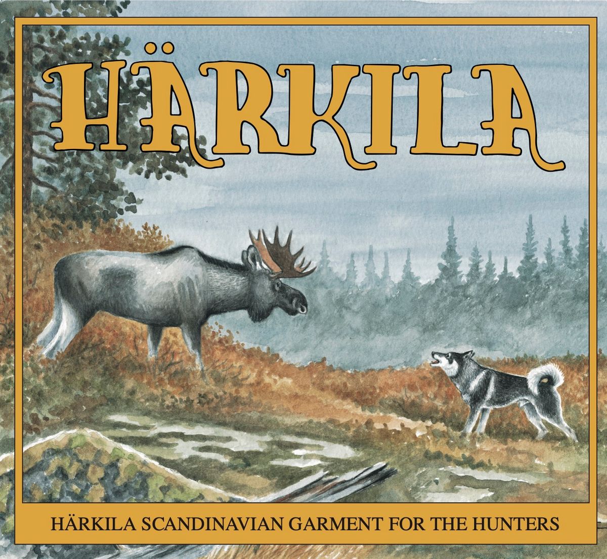 Härkila - Moose & dog painting.