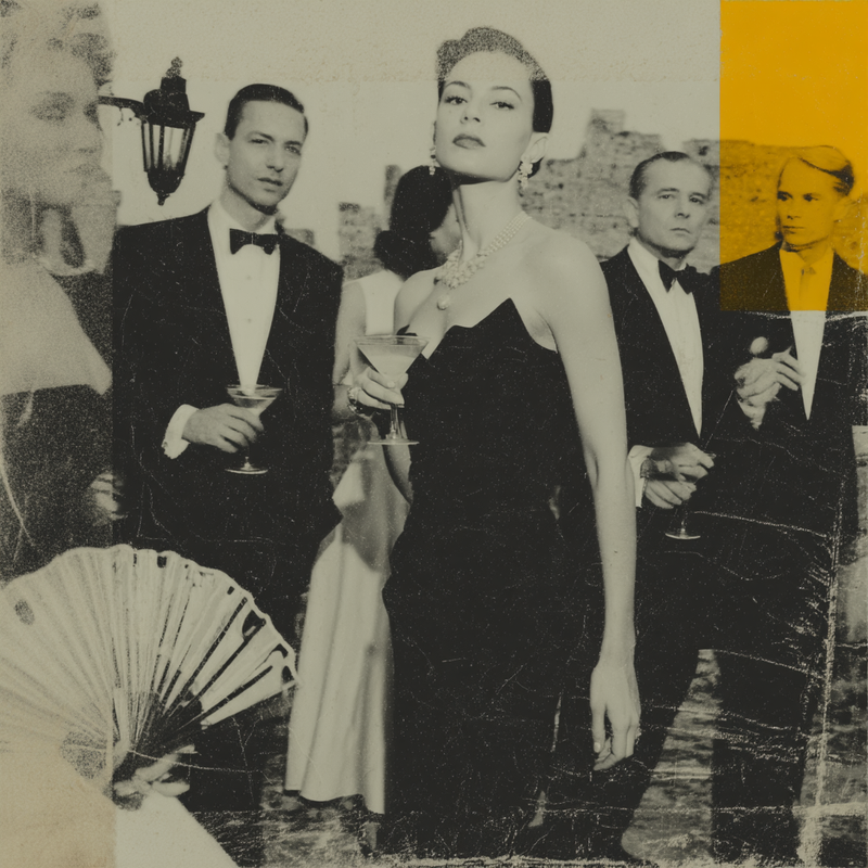 monertov A hyperrealistic 1950s rooftop party at dusk a group 9a94bca0 2090 4464 a82f a28060caf5ea 0