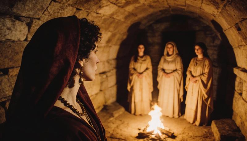 freepik  35mm film photography ancient stone chamber lit by  22652