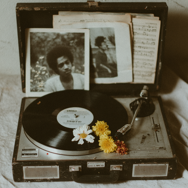 monertov Flat lay of a vintage turntable playing a Joo Gilber 2baccaa4 b953 4c8a b15a a5c38c891edb 0
