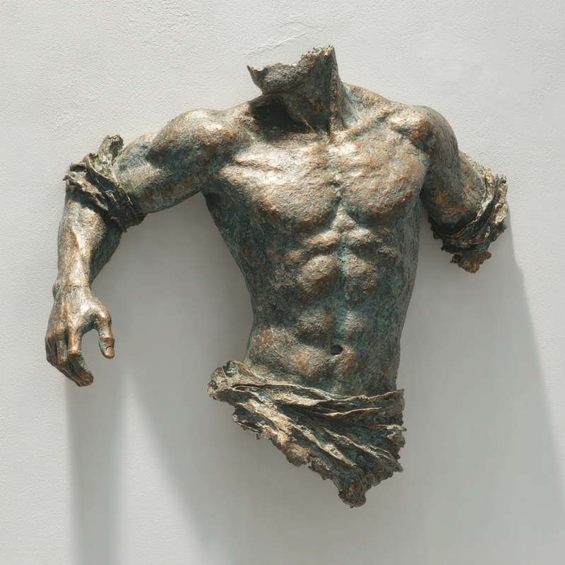 Sculpture torse masculin fragmenté