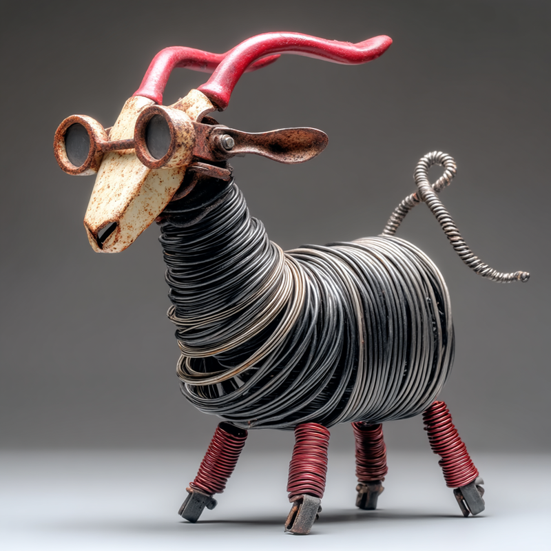 monertov Surreal sculpture of a goat  crafted entirely from i b438dbb9 bad6 4854 baaa 3b1ca856934a 2
