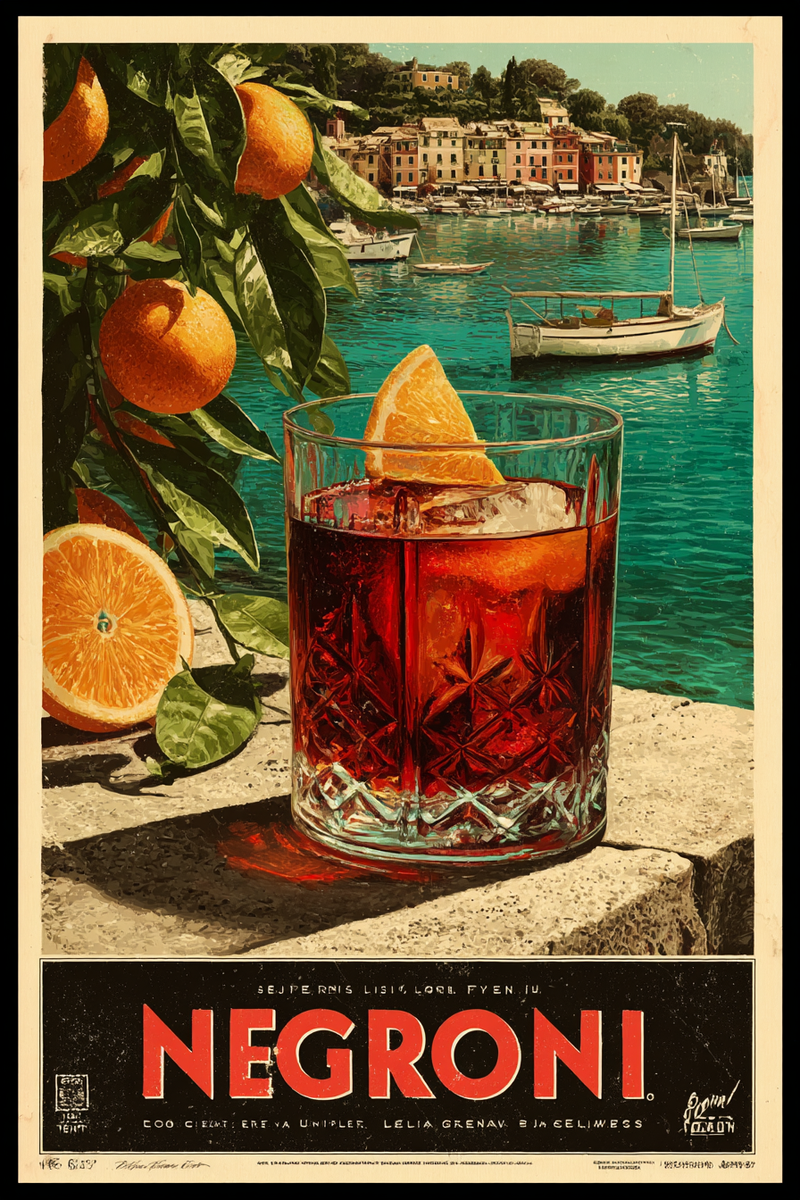 monertov vintage Italian cocktail poster featuring a vibrant  c14469ae 55fa 481b ba69 0906f789cefb 2