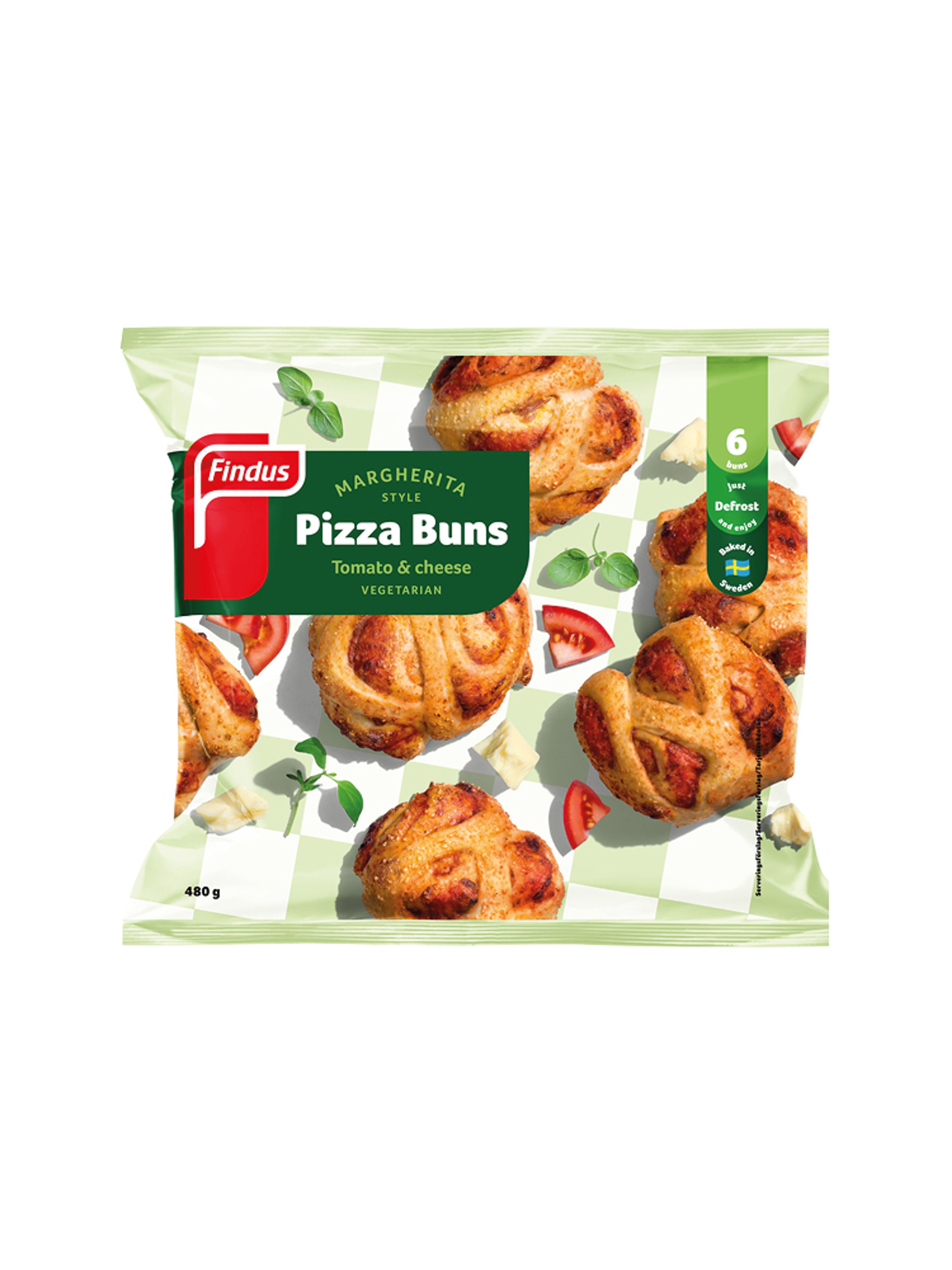 Produktbild som visar Pizza Buns Tomato and Cheese från Findus