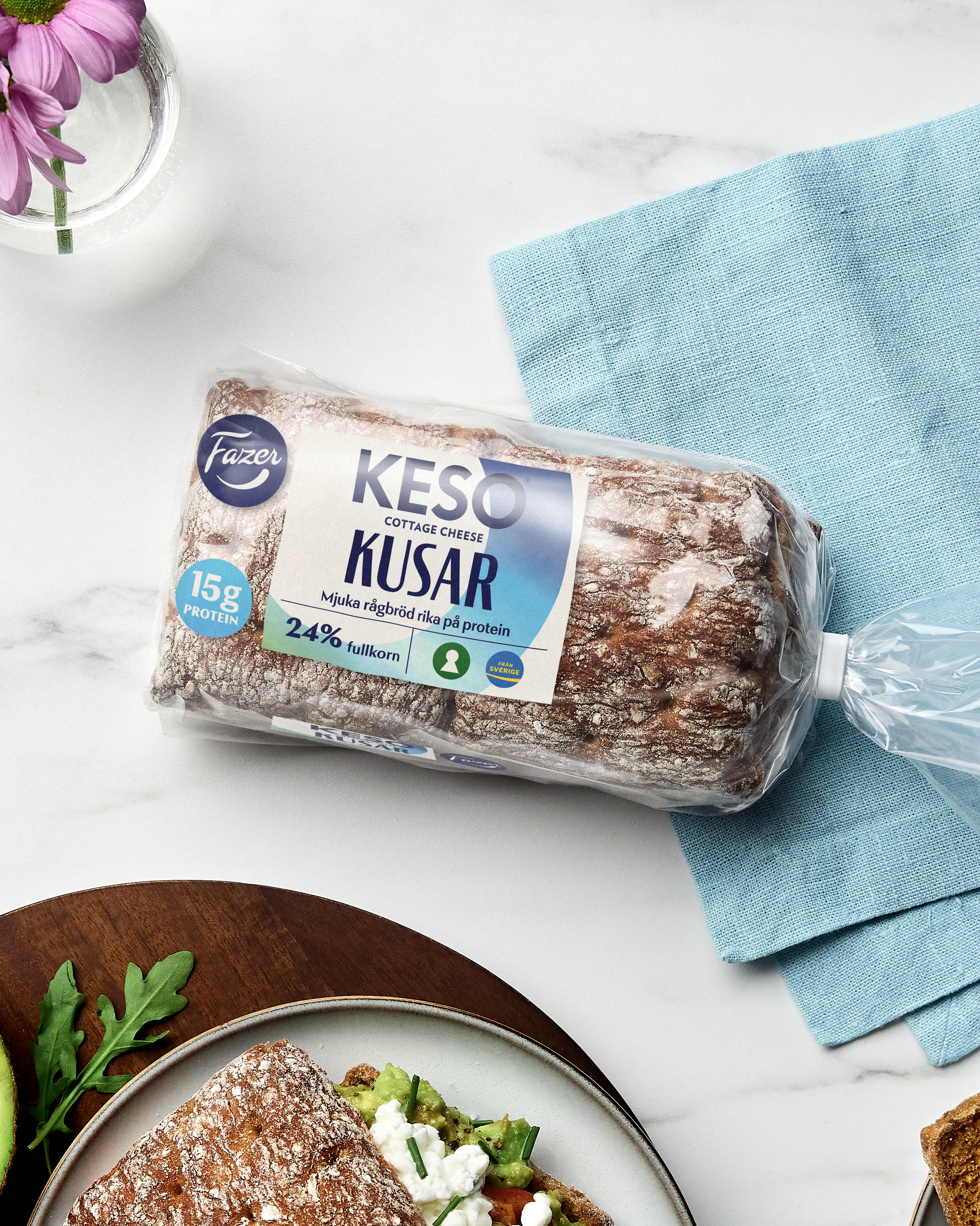 Produktbild som visar Mjukt Mörkt Portionsbröd  från Fazer