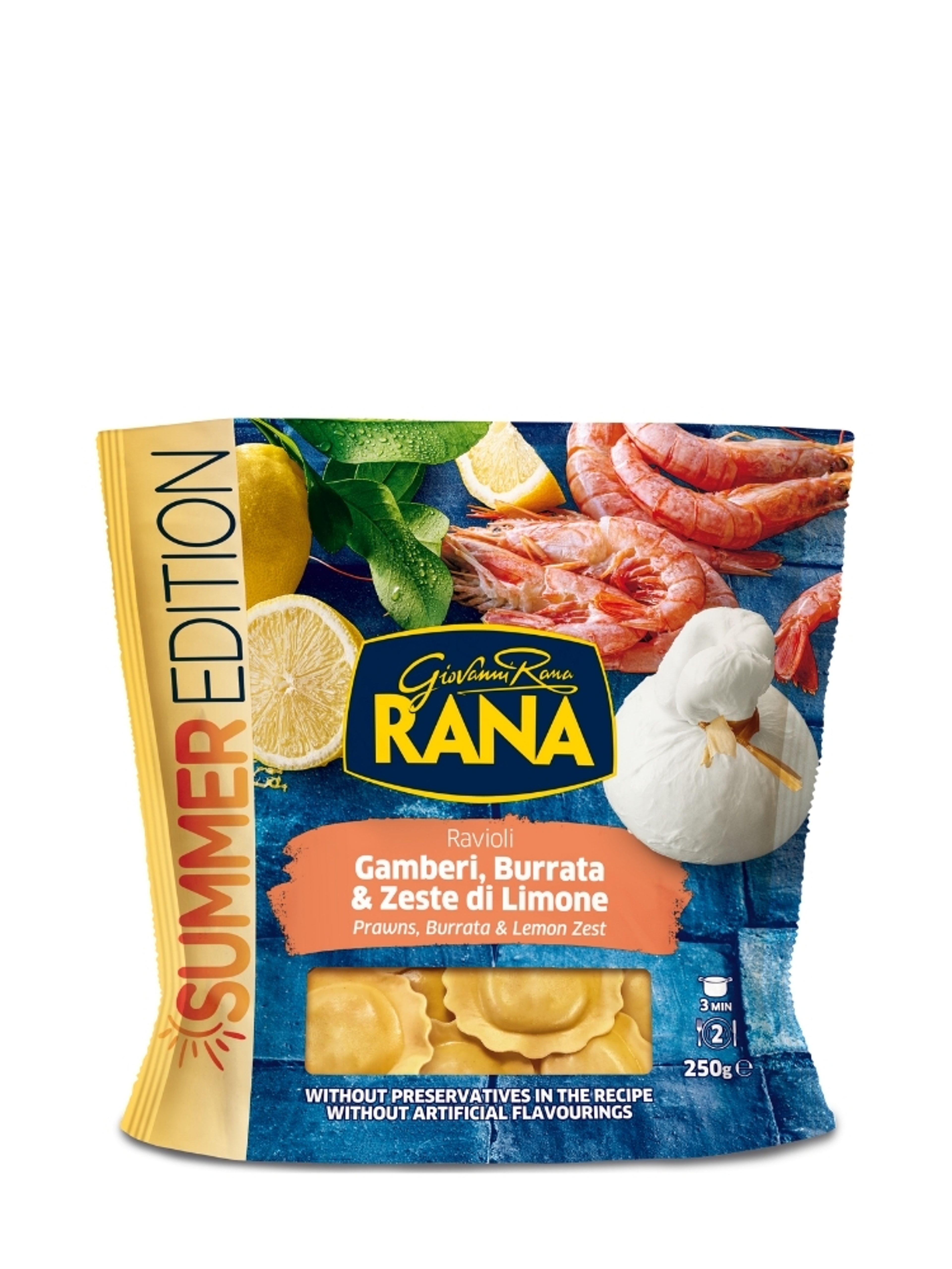 Produktbild som visar Giralsoli Shrimps, Burrata & Lemon zest från Rana