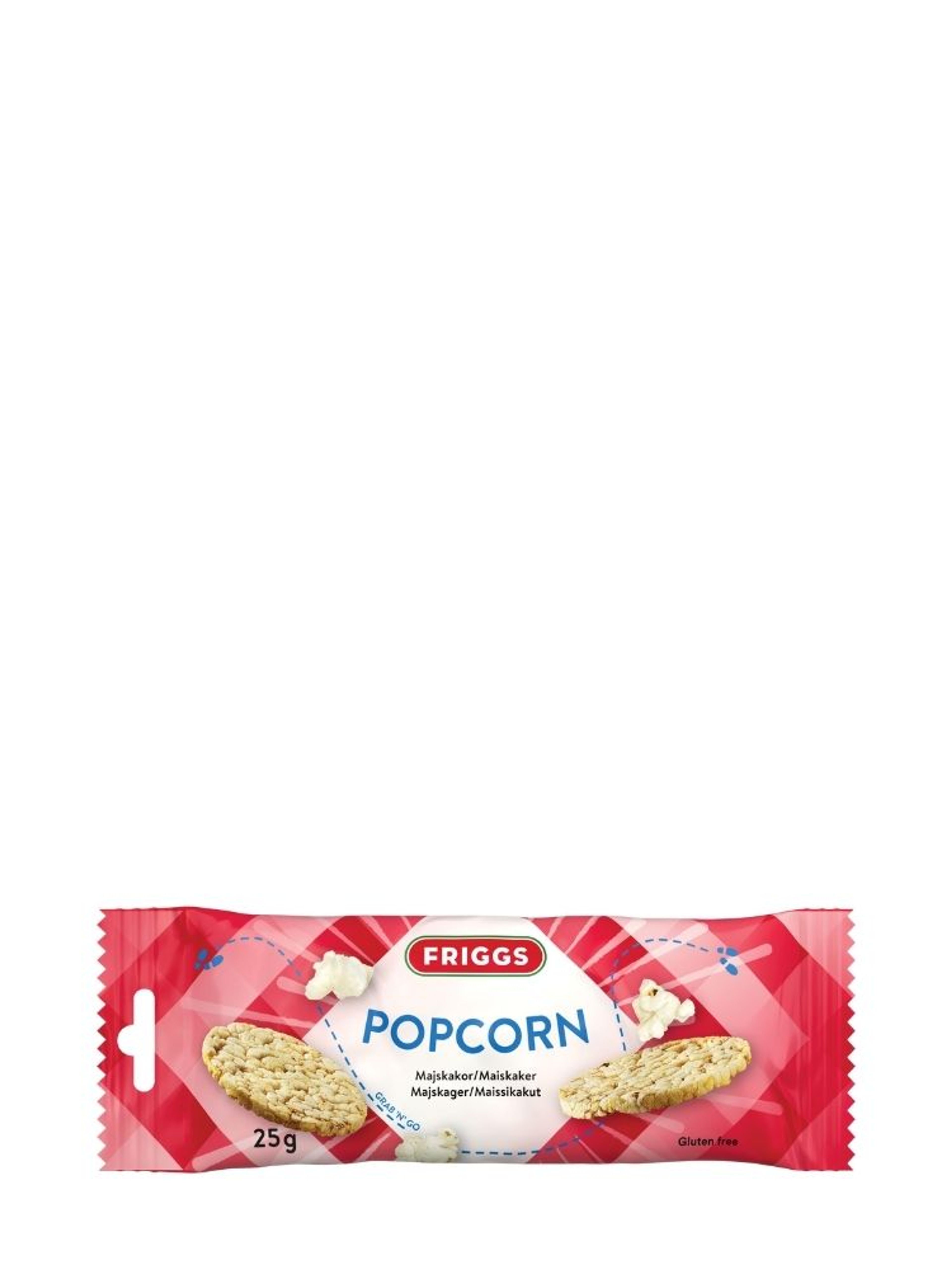 Produktbild som visar Majskaka Snack Pack från Friggs