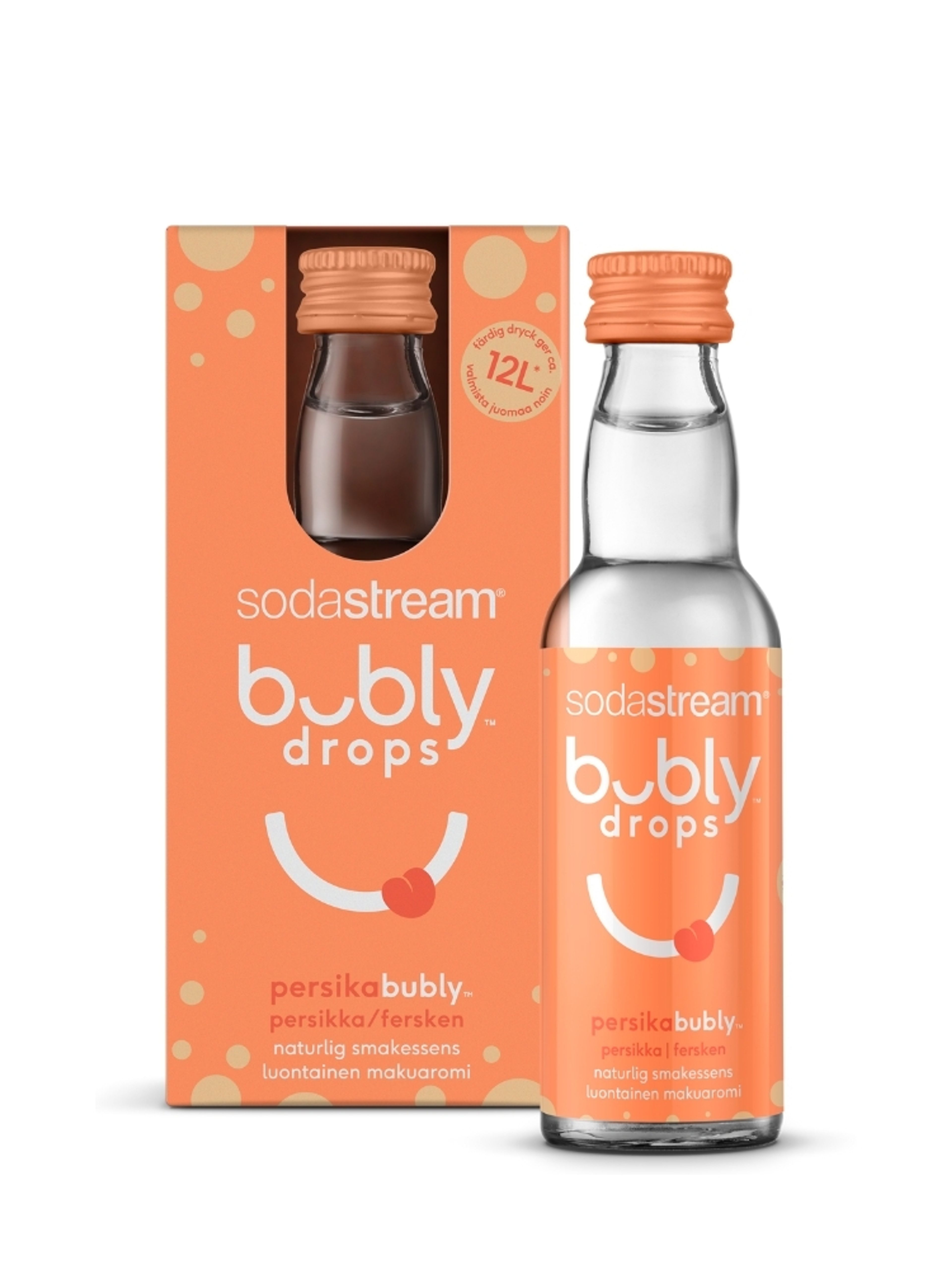Produktbild som visar Bubly Drops Persika från Sodastream