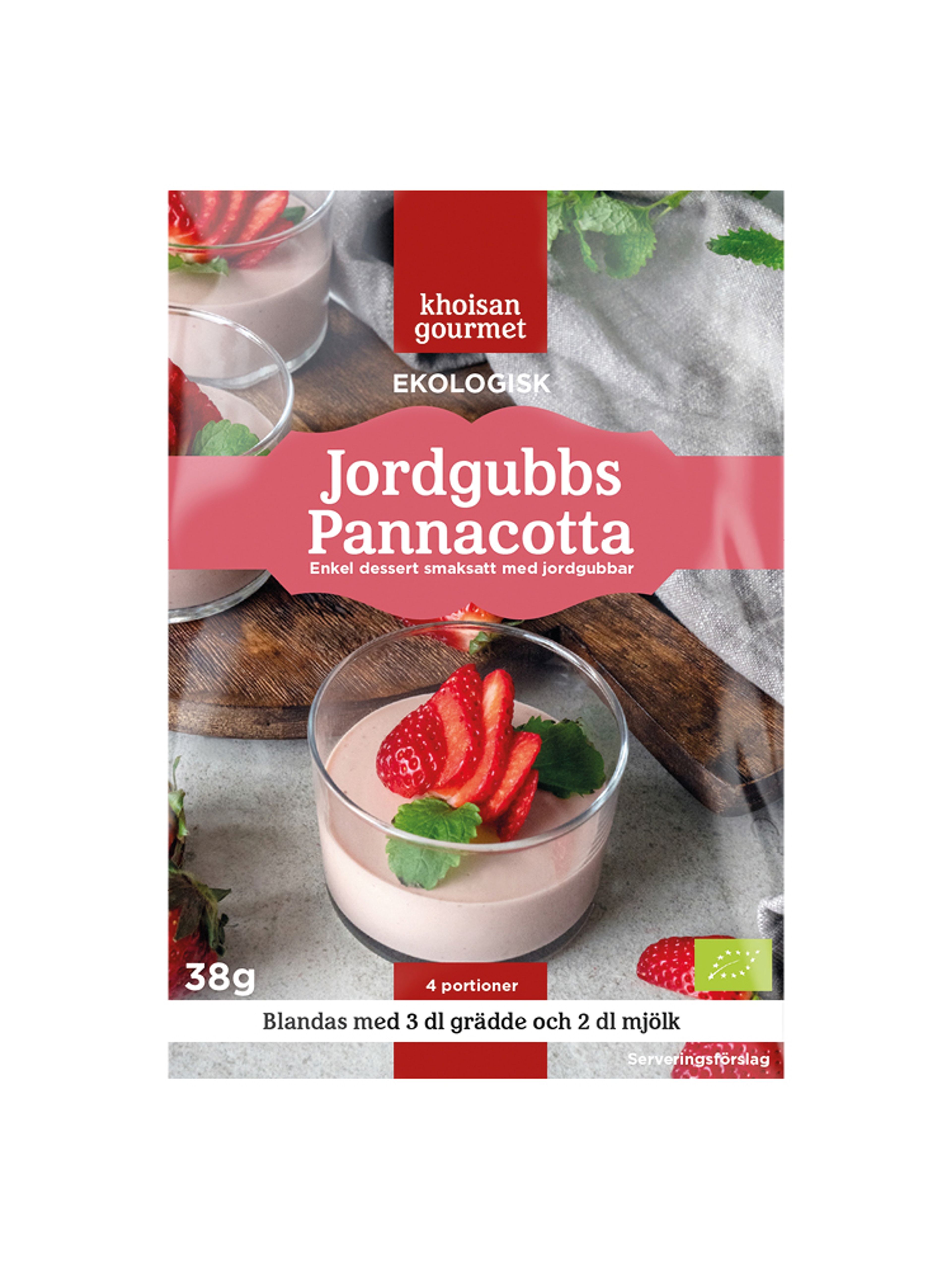Produktbild som visar Pannacotta jordgubb från Khoisan Gourmet