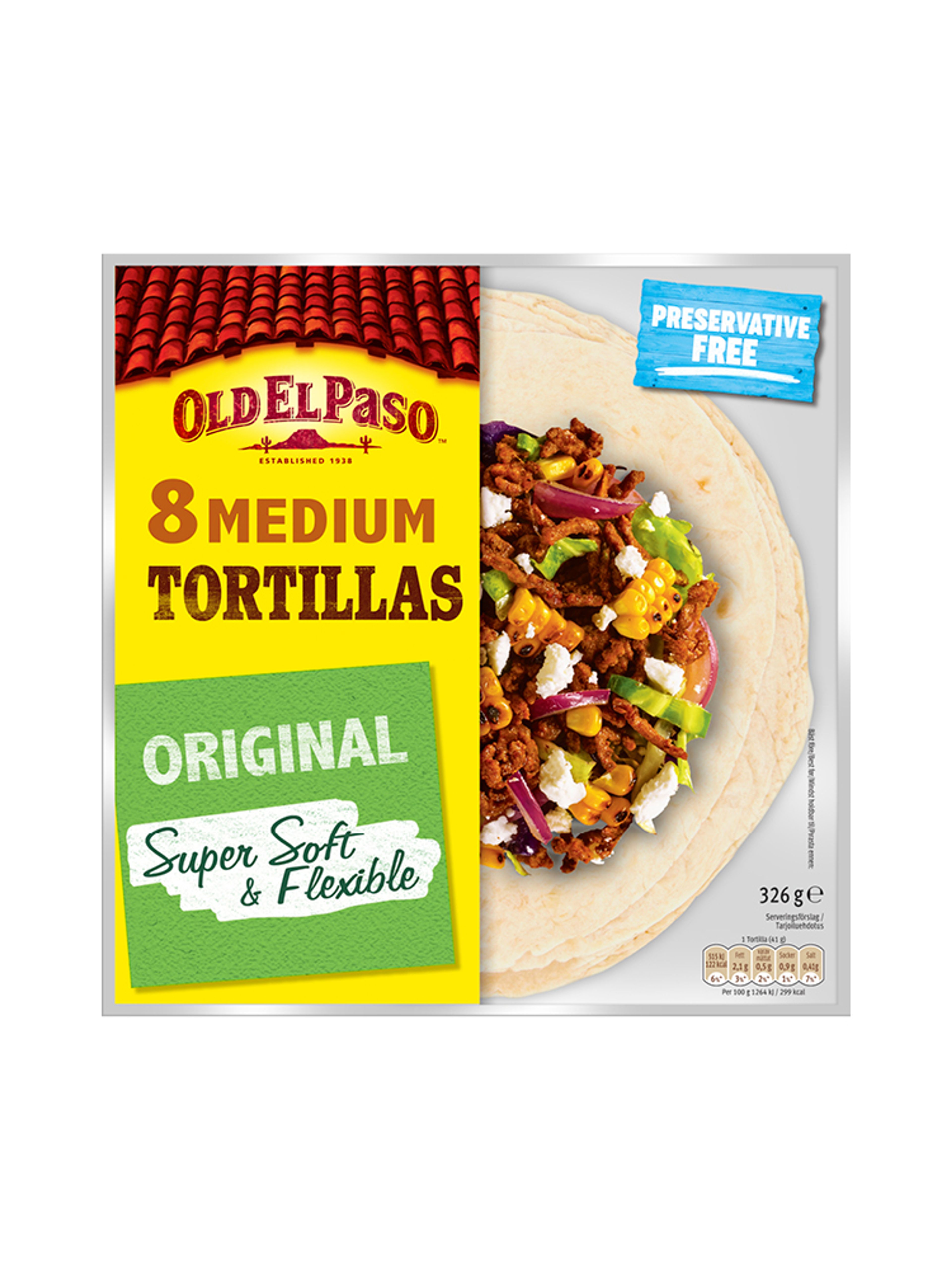 Produktbild som visar Tortilla Original Medium från Old El Paso