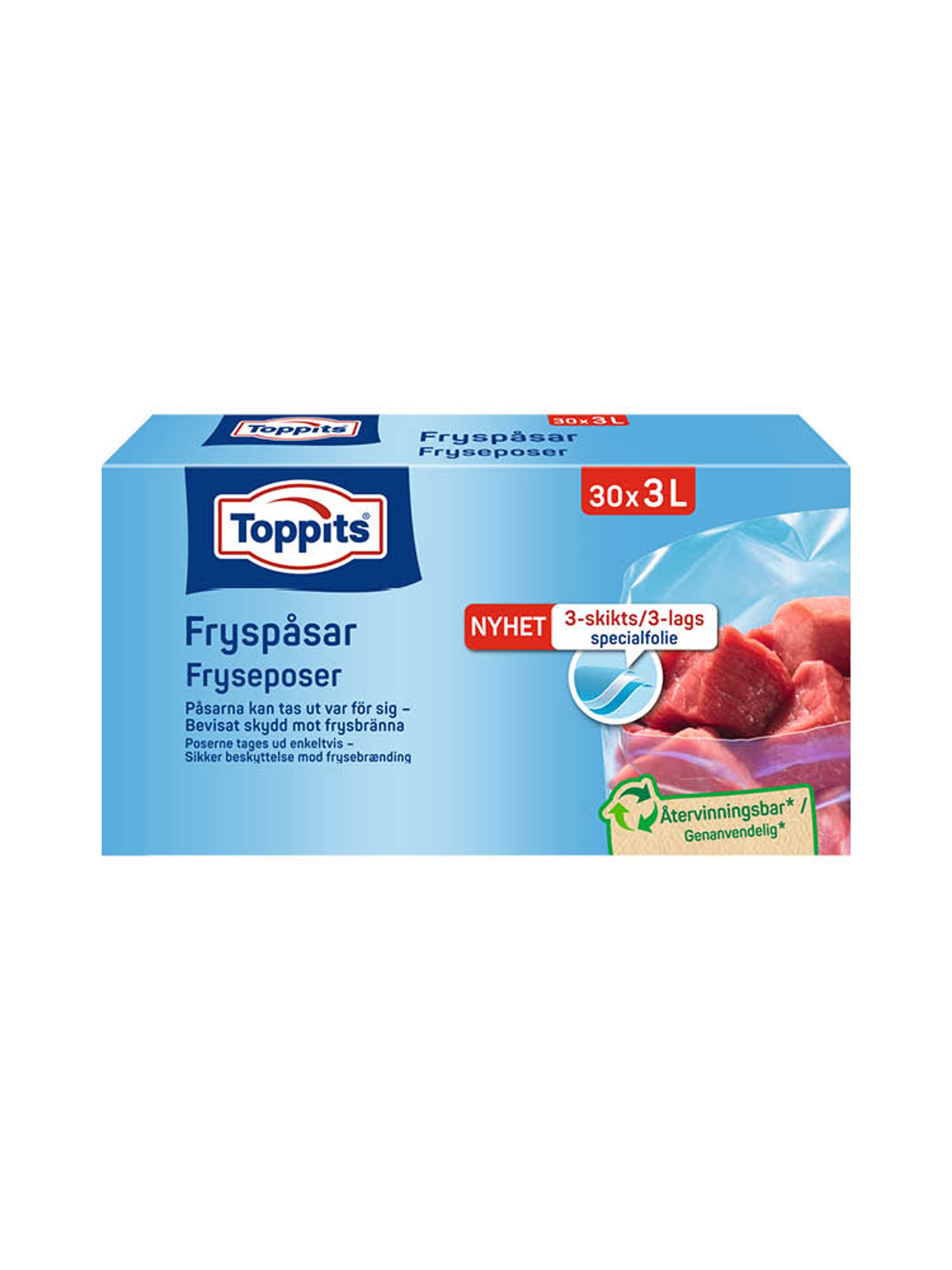 Produktbild som visar Fryspåsar 3L från Toppits
